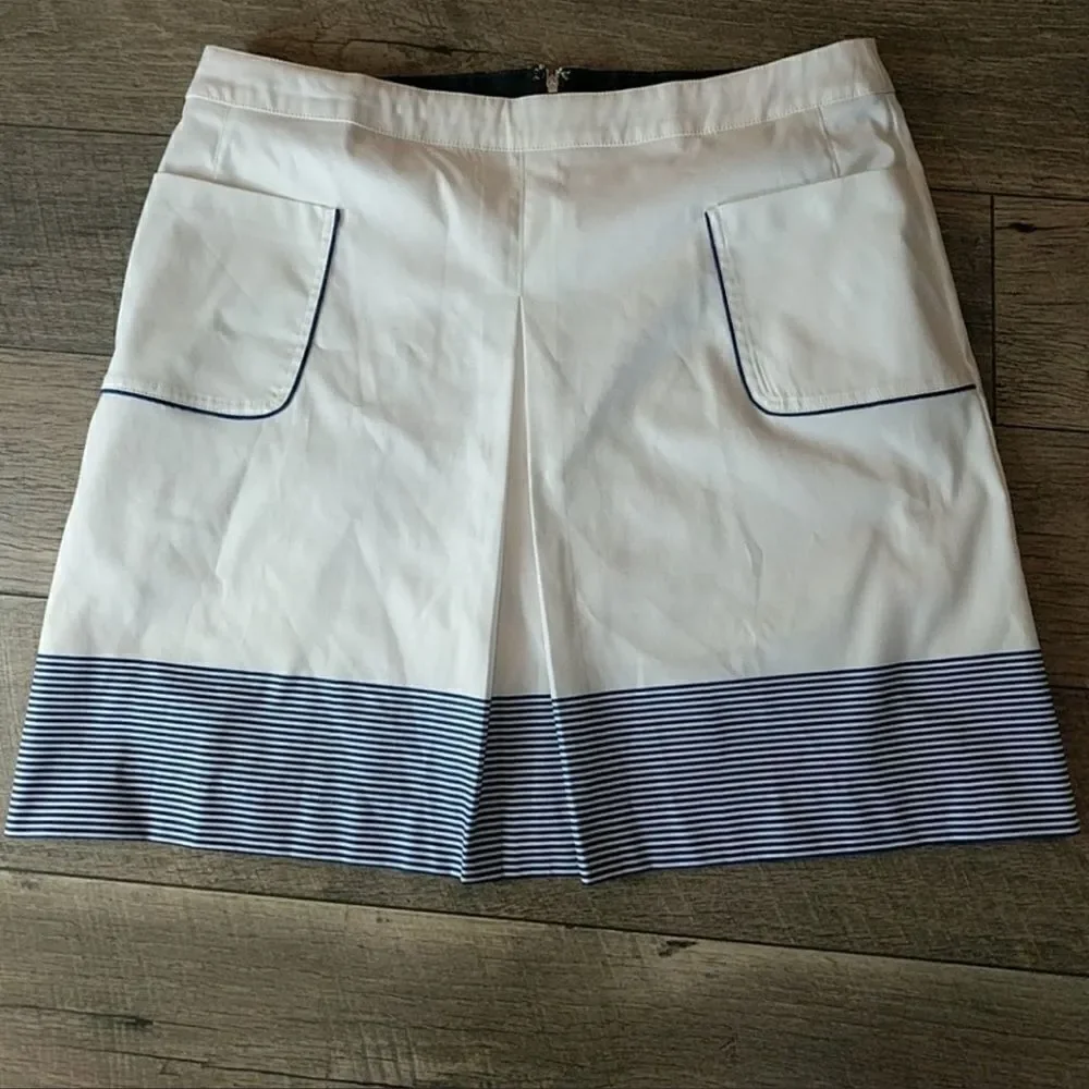 NWT Tommy Hilfiger Golf Collection Skort White Navy Pleated 10